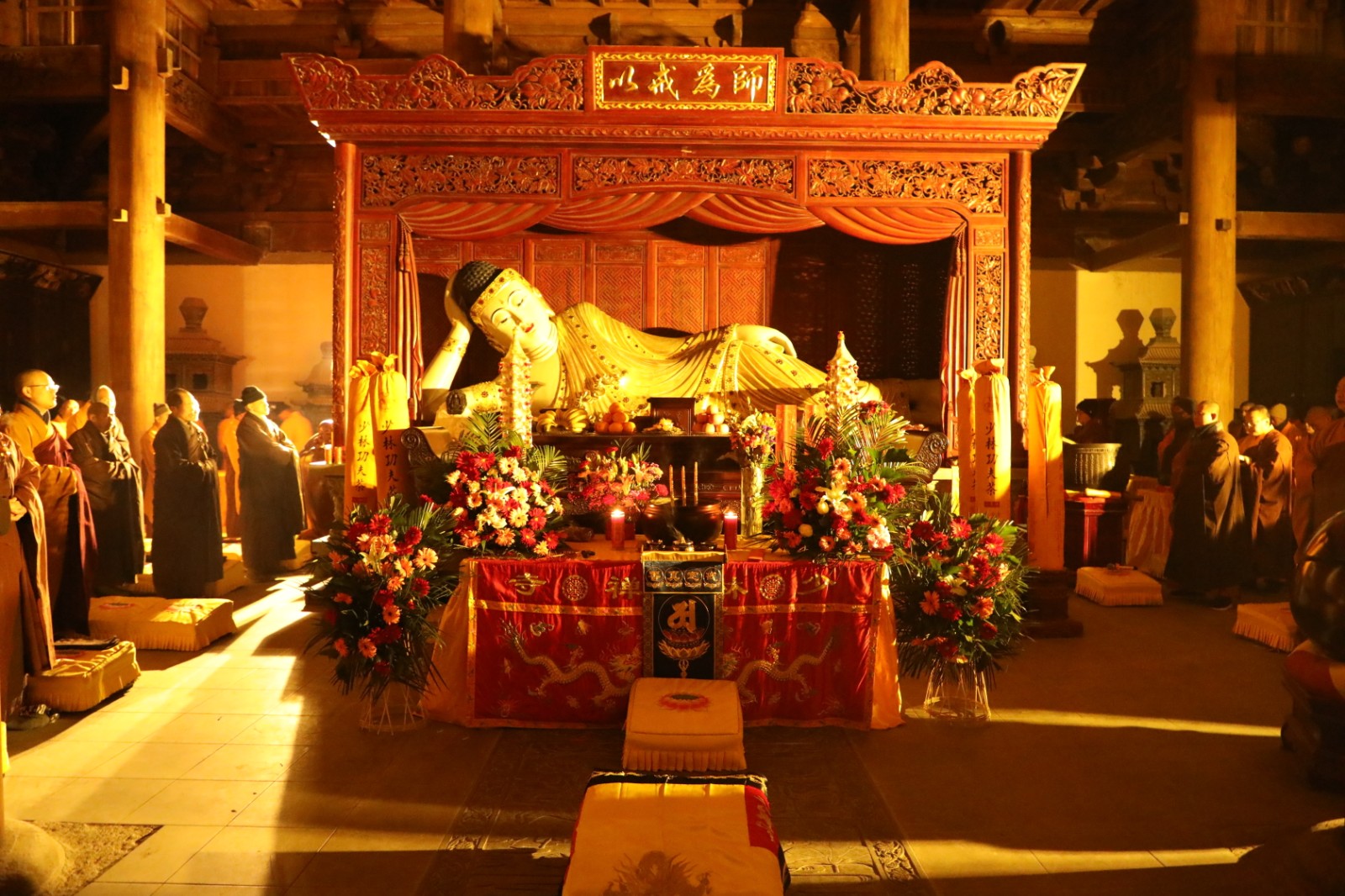 河南嵩山少林寺正月初一举办纪念弥勒佛诞辰上供祈福法会